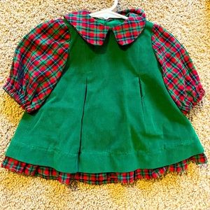 Handmade Christmas dress with bloomers.